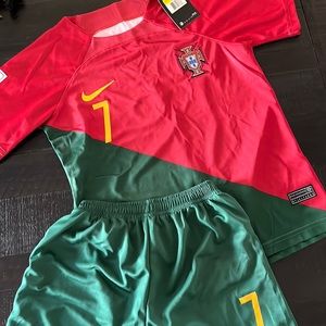 Kids Ronaldo football outfit Jersey and shorts